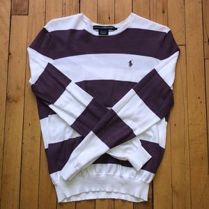 Ralph Lauren purple and white striped sweater